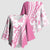 Pink Hawaiian Quilt Pattern Kimono Sleeve Blouse Mixed Polynesian Tribal Arty - Polynesian Pride