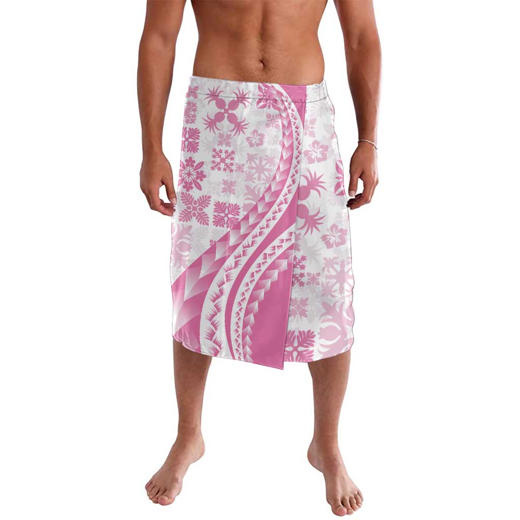 Pink Hawaiian Quilt Pattern Lavalava Mixed Polynesian Tribal Arty