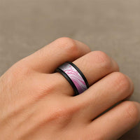 Pink Hawaiian Quilt Pattern Spinner Ring Mixed Polynesian Tribal Arty - Polynesian Pride
