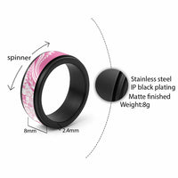 Pink Hawaiian Quilt Pattern Spinner Ring Mixed Polynesian Tribal Arty - Polynesian Pride