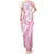 Pink Hawaiian Quilt Pattern Tank Maxi Dress Mixed Polynesian Tribal Arty