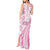 Pink Hawaiian Quilt Pattern Tank Maxi Dress Mixed Polynesian Tribal Arty