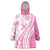 Pink Hawaiian Quilt Pattern Wearable Blanket Hoodie Mixed Polynesian Tribal Arty