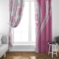 Pink Hawaiian Quilt Pattern Window Curtain Mixed Polynesian Tribal Arty