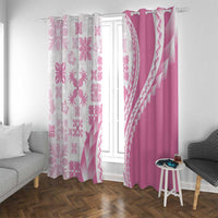 Pink Hawaiian Quilt Pattern Window Curtain Mixed Polynesian Tribal Arty