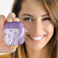Purple Hawaiian Quilt Pattern AirPods Case Mixed Polynesian Tribal Arty - Polynesian Pride