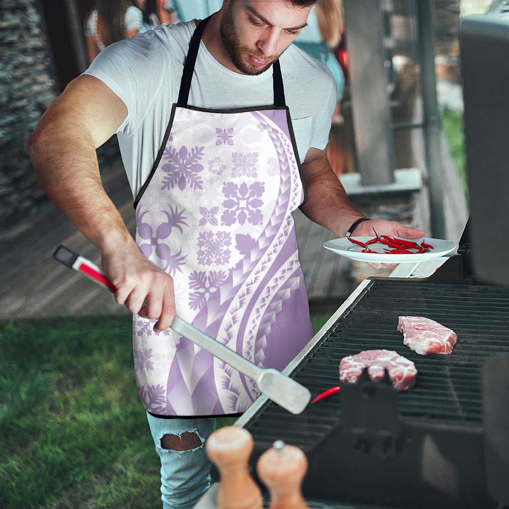 Purple Hawaiian Quilt Pattern Apron Mixed Polynesian Tribal Arty - Polynesian Pride