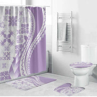 Purple Hawaiian Quilt Pattern Bathroom Set Mixed Polynesian Tribal Arty - Polynesian Pride