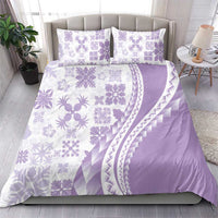 Purple Hawaiian Quilt Pattern Bedding Set Mixed Polynesian Tribal Arty