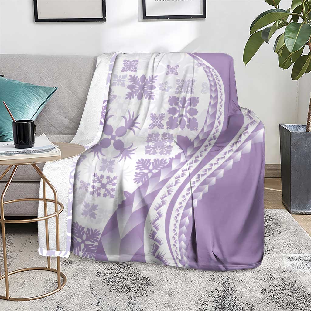 Purple Hawaiian Quilt Pattern Blanket Mixed Polynesian Tribal Arty