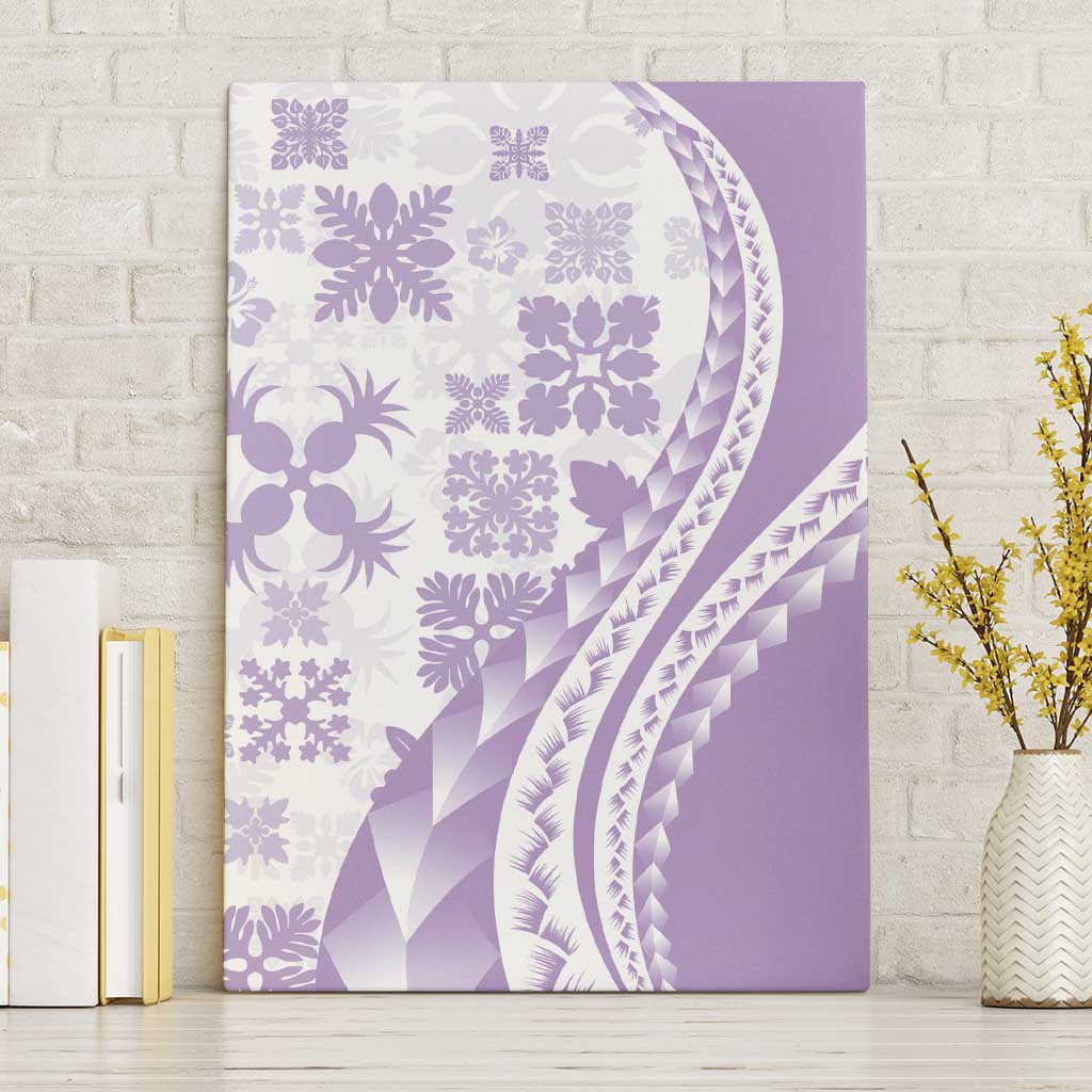 Purple Hawaiian Quilt Pattern Canvas Wall Art Mixed Polynesian Tribal Arty