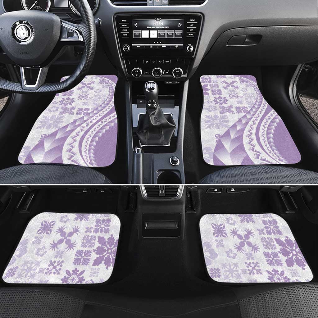 Purple Hawaiian Quilt Pattern Car Mats Mixed Polynesian Tribal Arty