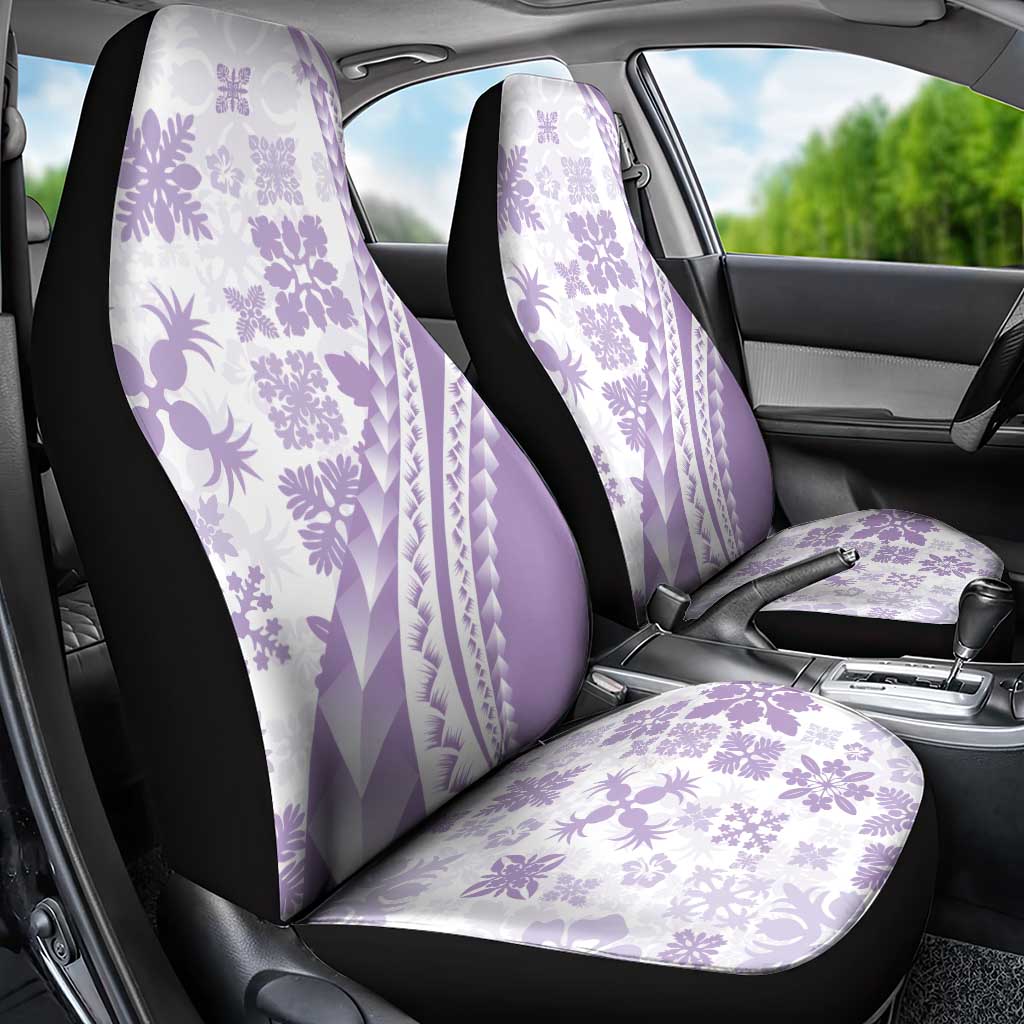 Purple Hawaiian Quilt Pattern Car Seat Cover Mixed Polynesian Tribal Arty