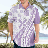Purple Hawaiian Quilt Pattern Hawaiian Shirt Mixed Polynesian Tribal Arty