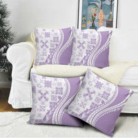 Purple Hawaiian Quilt Pattern Pillow Cover Mixed Polynesian Tribal Arty - Polynesian Pride