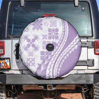 Purple Hawaiian Quilt Pattern Spare Tire Cover Mixed Polynesian Tribal Arty
