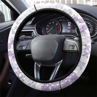 Purple Hawaiian Quilt Pattern Steering Wheel Cover Mixed Polynesian Tribal Arty