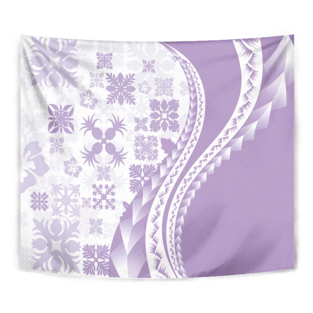 Purple Hawaiian Quilt Pattern Tapestry Mixed Polynesian Tribal Arty