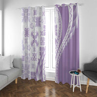 Purple Hawaiian Quilt Pattern Window Curtain Mixed Polynesian Tribal Arty