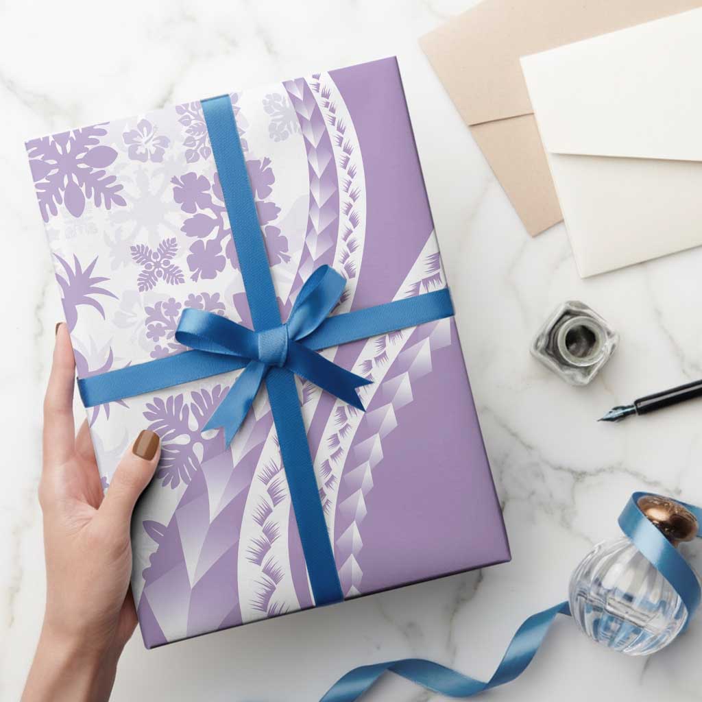 Purple Hawaiian Quilt Pattern Wrapping Paper Mixed Polynesian Tribal Arty - Polynesian Pride