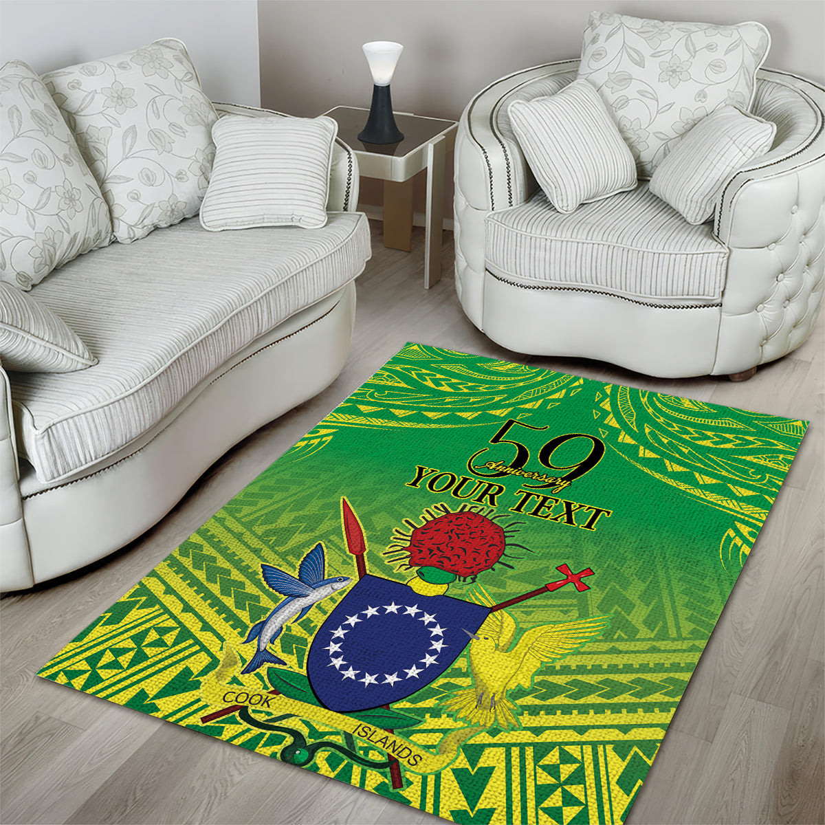 Cook Islands Constitution Day Area Rug Kuki Airani Since 1965
