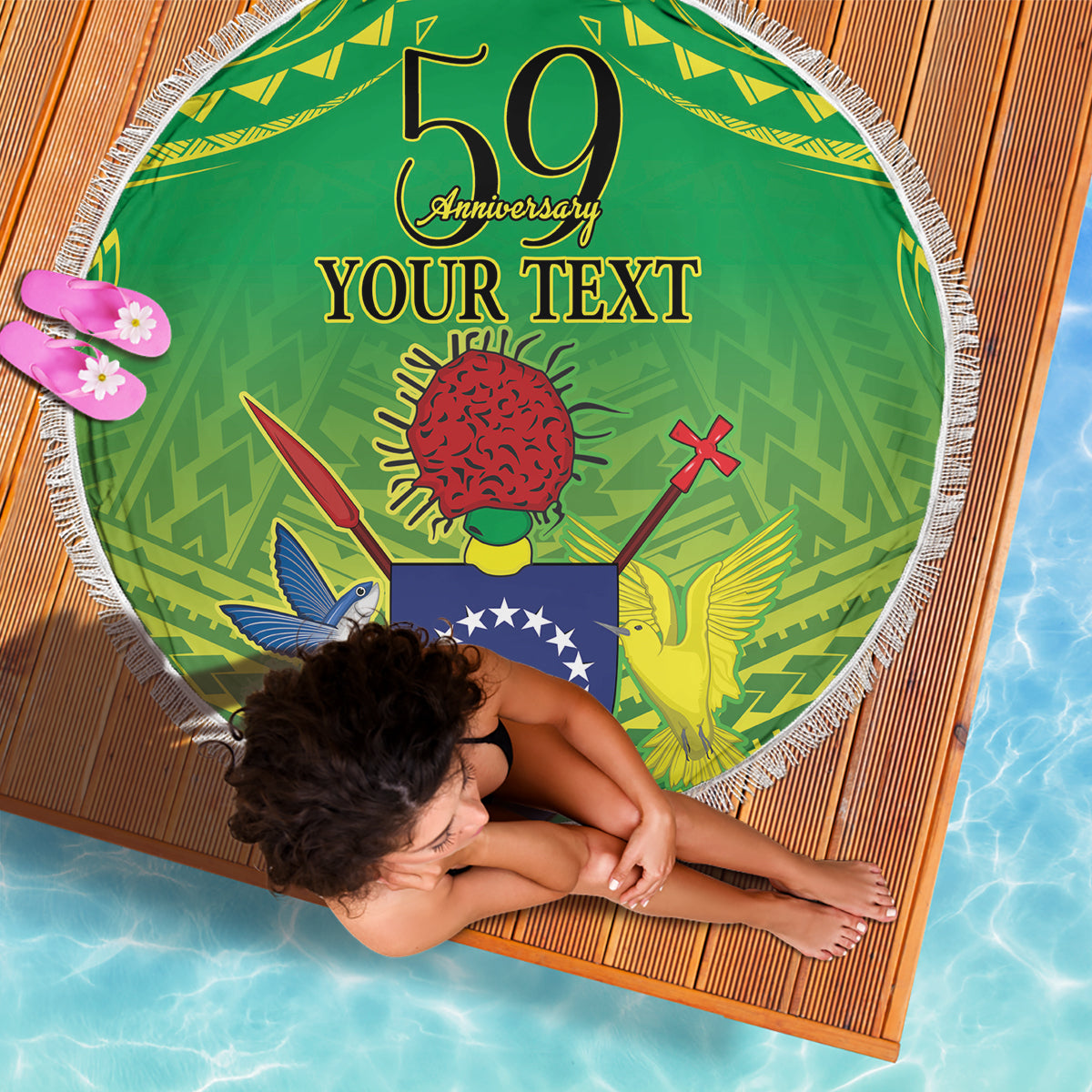 Cook Islands Constitution Day Beach Blanket Kuki Airani Since 1965 LT9 - Polynesian Pride