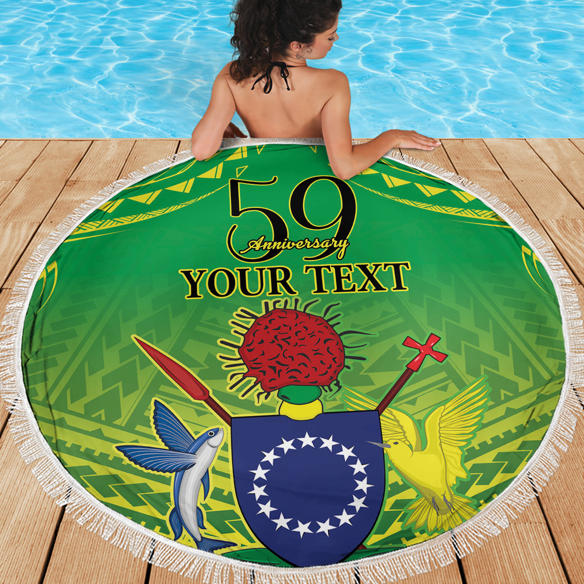 Cook Islands Constitution Day Beach Blanket Kuki Airani Since 1965 LT9 - Polynesian Pride