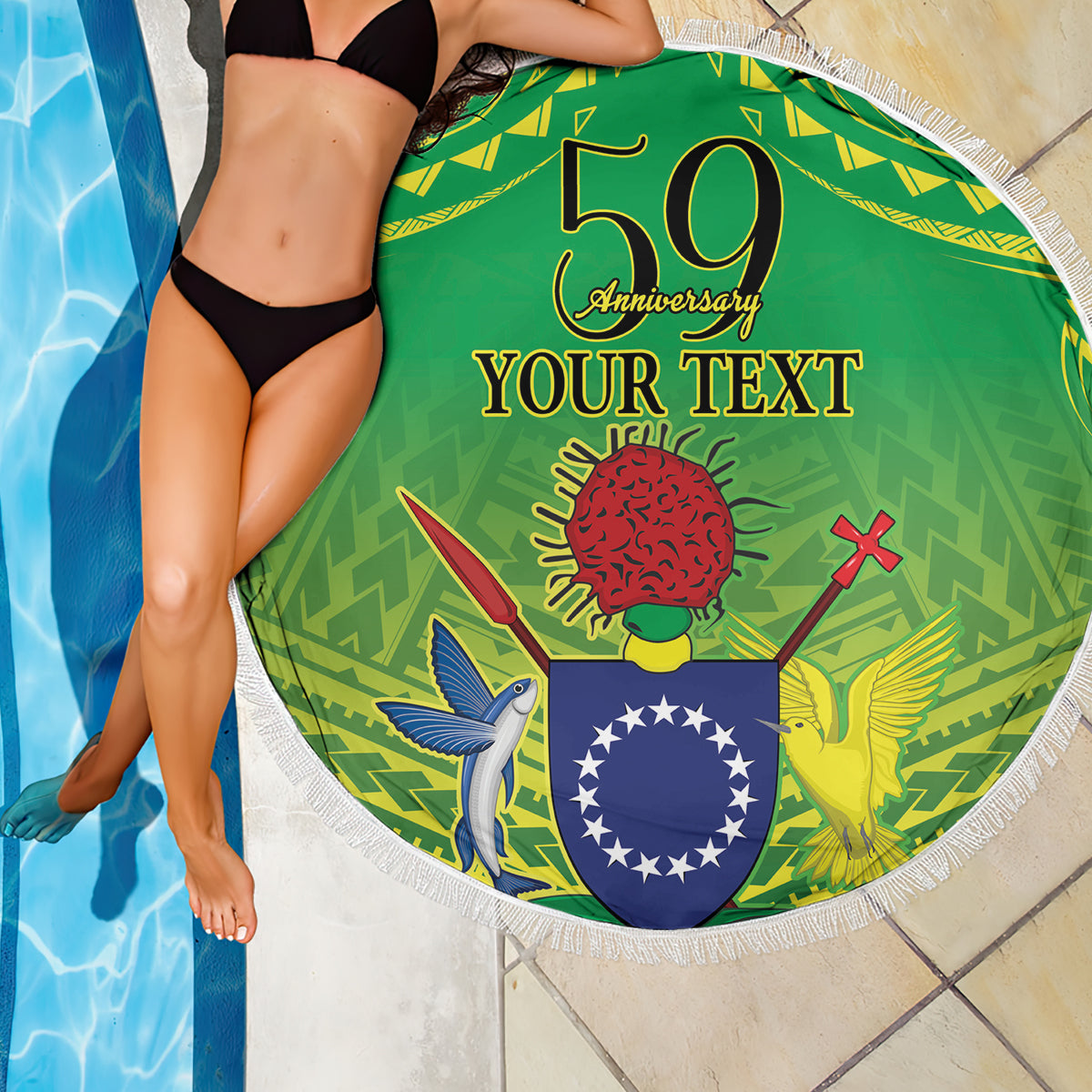 Cook Islands Constitution Day Beach Blanket Kuki Airani Since 1965 LT9 - Polynesian Pride