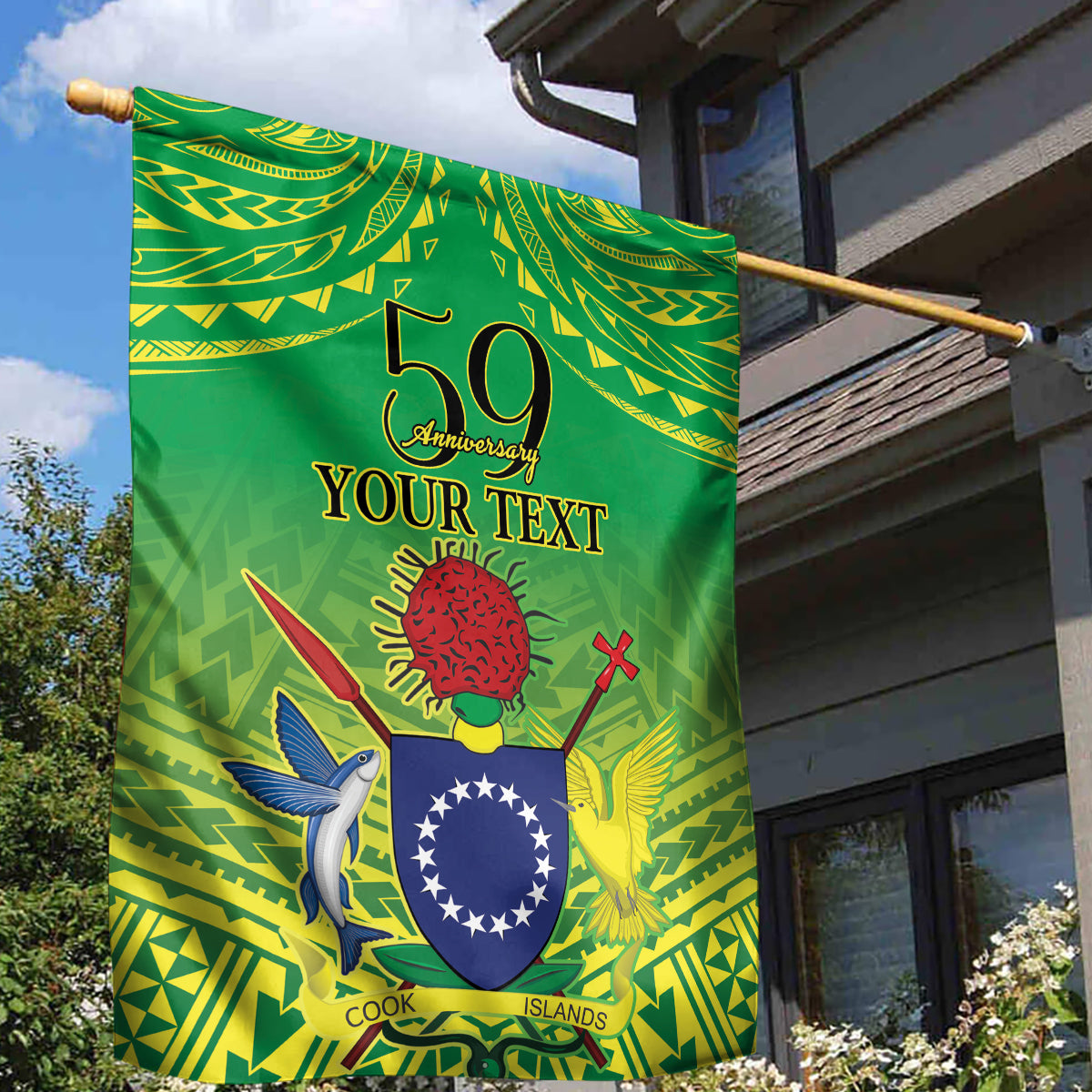 Cook Islands Constitution Day Garden Flag Kuki Airani Since 1965 LT9 - Polynesian Pride
