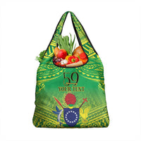 Cook Islands Constitution Day Grocery Bag Kuki Airani Since 1965 LT9 1-pack One Size Green - Polynesian Pride