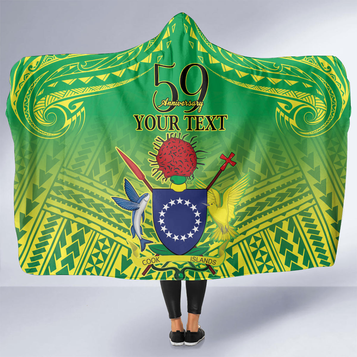 Cook Islands Constitution Day Hooded Blanket Kuki Airani Since 1965 LT9 - Polynesian Pride