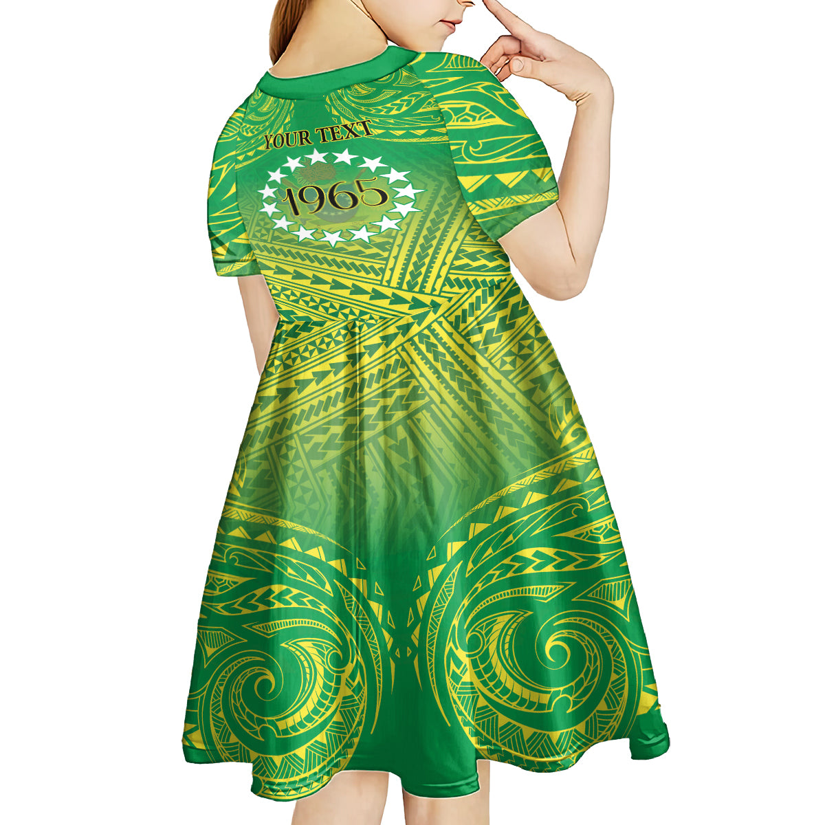 Cook Islands Constitution Day Kid Short Sleeve Dress Kuki Airani Since 1965 LT9 - Polynesian Pride