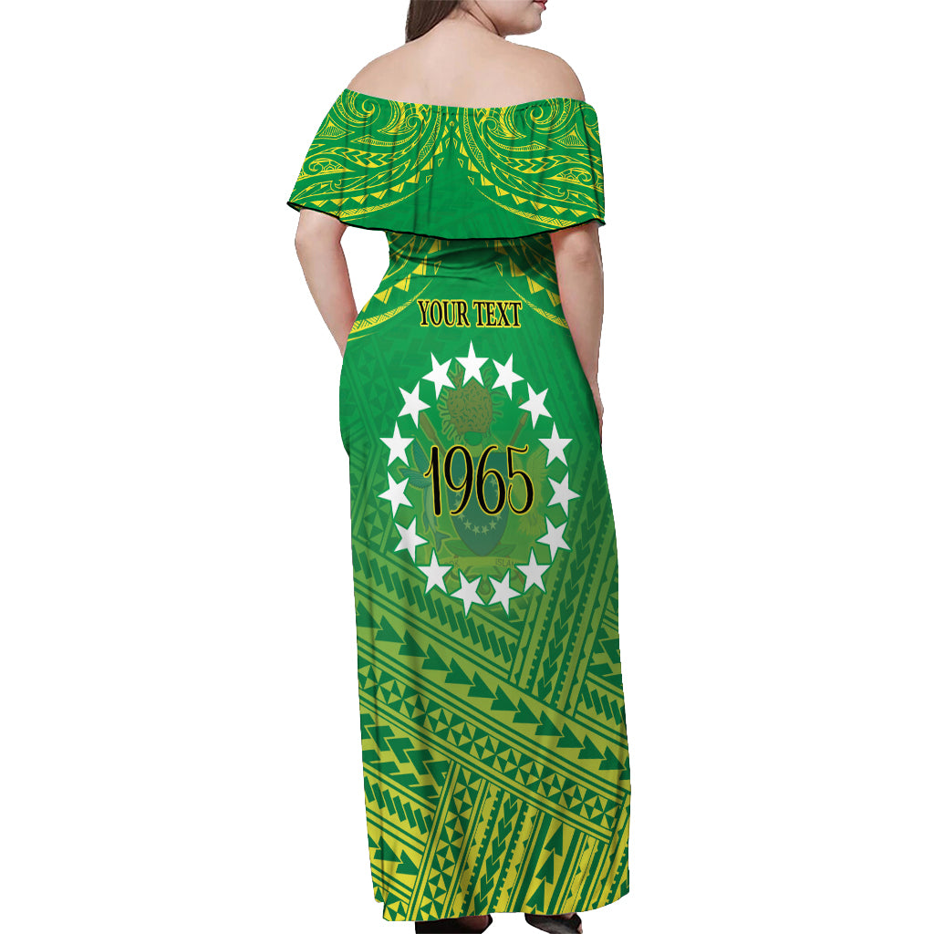 Cook Islands Constitution Day Off Shoulder Maxi Dress Kuki Airani Since 1965 LT9 - Polynesian Pride