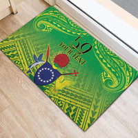 Cook Islands Constitution Day Rubber Doormat Kuki Airani Since 1965 LT9 - Polynesian Pride