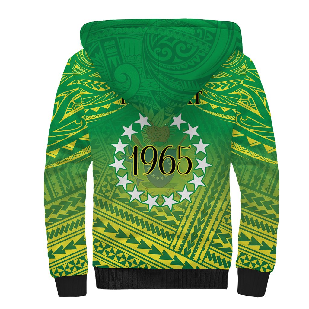 Cook Islands Constitution Day Sherpa Hoodie Kuki Airani Since 1965 LT9 - Polynesian Pride