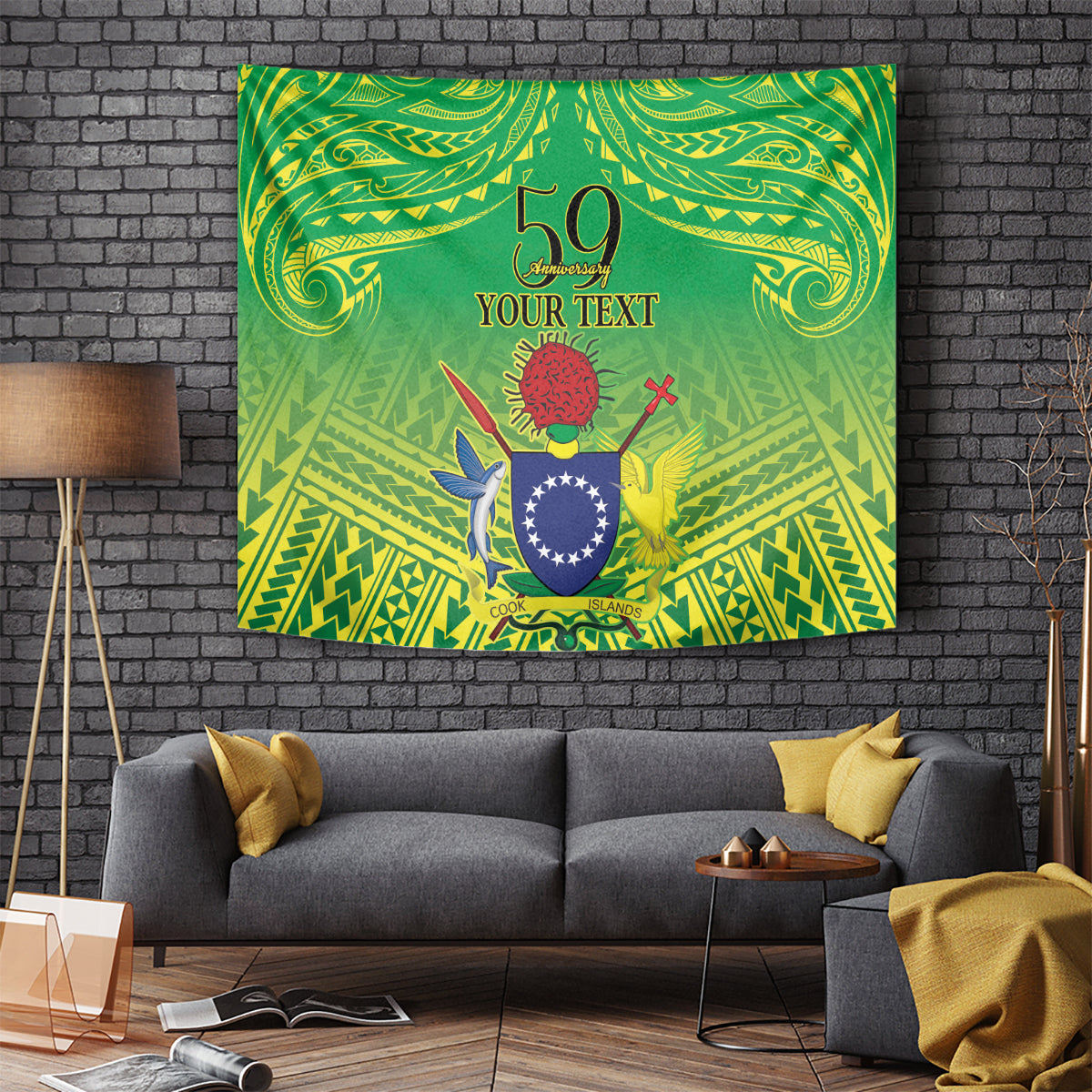 Cook Islands Constitution Day Tapestry Kuki Airani Since 1965 LT9 - Polynesian Pride