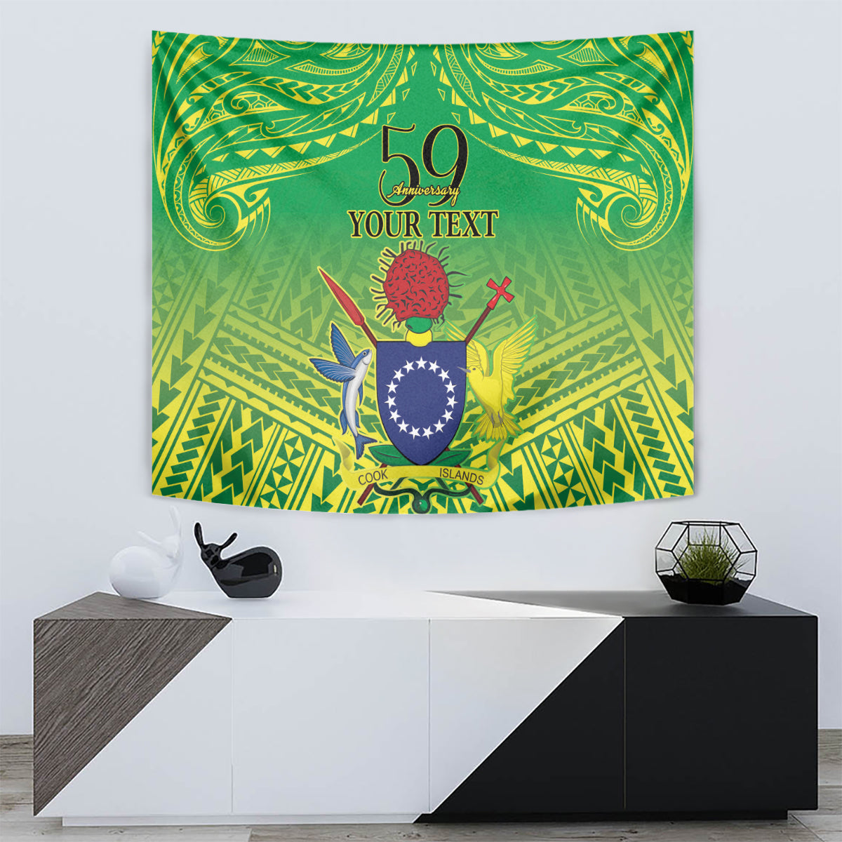 Cook Islands Constitution Day Tapestry Kuki Airani Since 1965 LT9 - Polynesian Pride