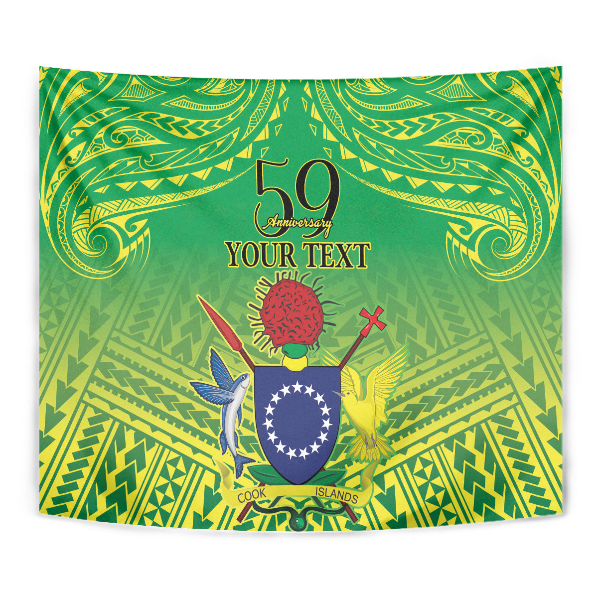 Cook Islands Constitution Day Tapestry Kuki Airani Since 1965 LT9 - Polynesian Pride