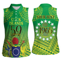 Cook Islands Constitution Day Women Sleeveless Polo Shirt Kuki Airani Since 1965