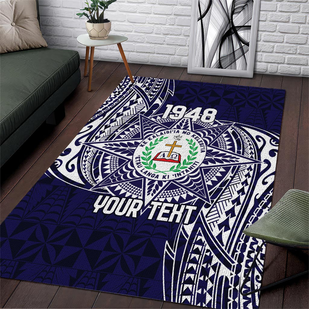 Personalised Tonga Sia'atoutai Theological College Area Rug Since 1948 Special Kupesi Pattern