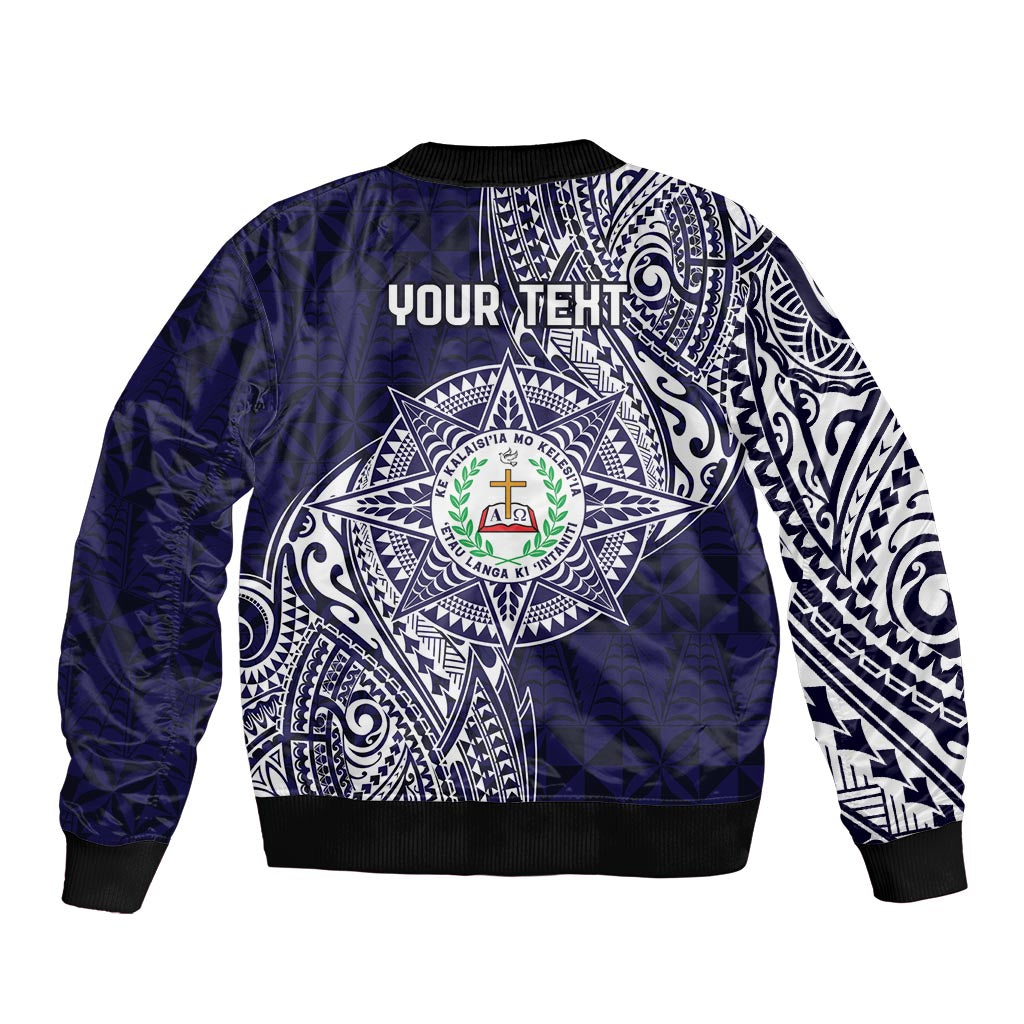 Personalised Tonga Sia'atoutai Theological College Bomber Jacket Since 1948 Special Kupesi Pattern LT9 - Polynesian Pride