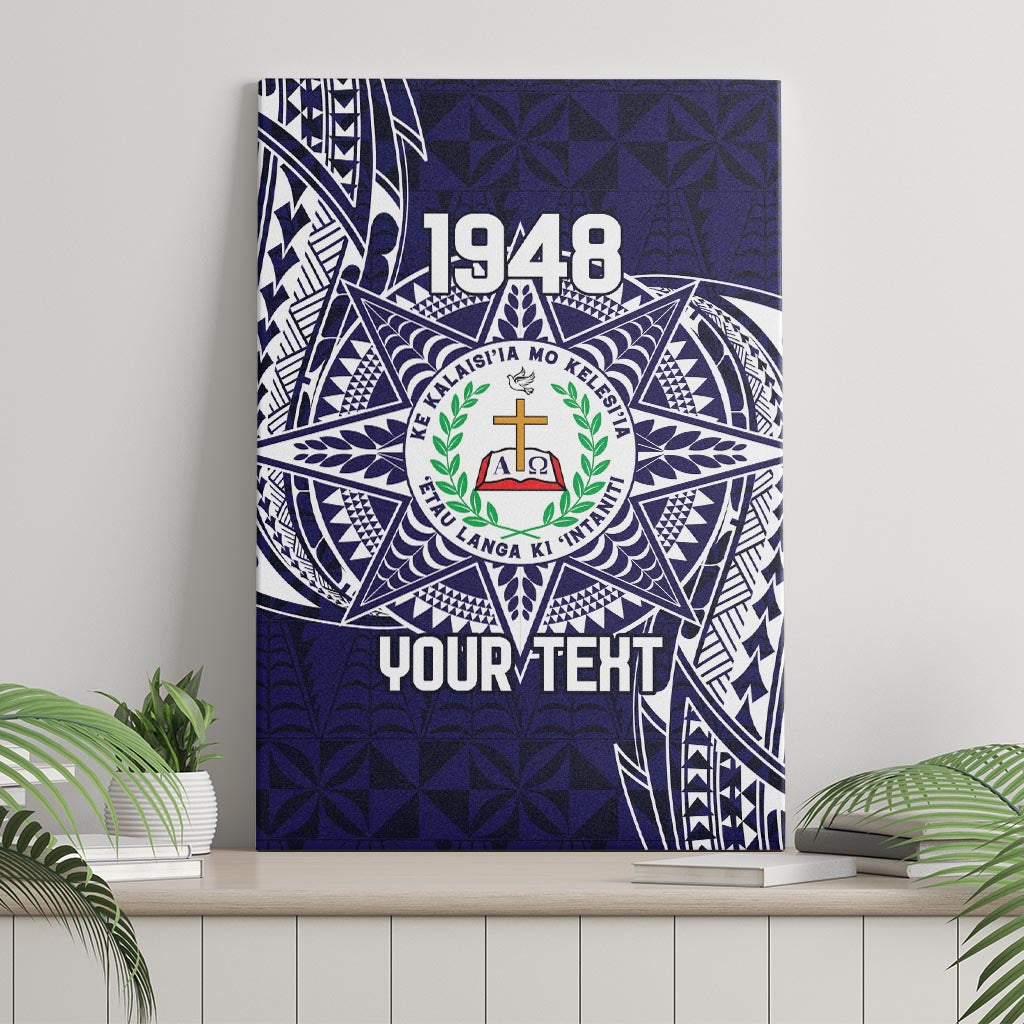 Personalised Tonga Sia'atoutai Theological College Canvas Wall Art Since 1948 Special Kupesi Pattern LT9 - Polynesian Pride