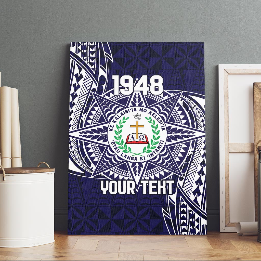 Personalised Tonga Sia'atoutai Theological College Canvas Wall Art Since 1948 Special Kupesi Pattern LT9 - Polynesian Pride