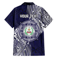 Personalised Tonga Sia'atoutai Theological College Family Matching Off The Shoulder Long Sleeve Dress and Hawaiian Shirt Since 1948 Special Kupesi Pattern LT9 - Polynesian Pride