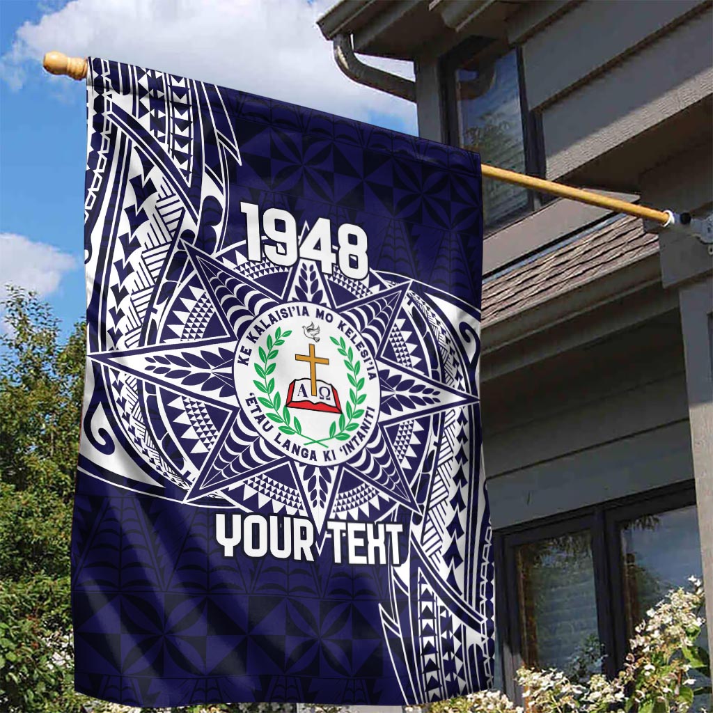Personalised Tonga Sia'atoutai Theological College Garden Flag Since 1948 Special Kupesi Pattern LT9 - Polynesian Pride