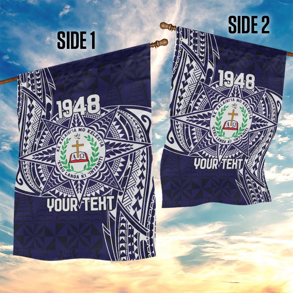 Personalised Tonga Sia'atoutai Theological College Garden Flag Since 1948 Special Kupesi Pattern LT9 - Polynesian Pride