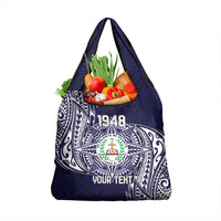 Personalised Tonga Sia'atoutai Theological College Grocery Bag Since 1948 Special Kupesi Pattern LT9 1-pack One Size Navy - Polynesian Pride