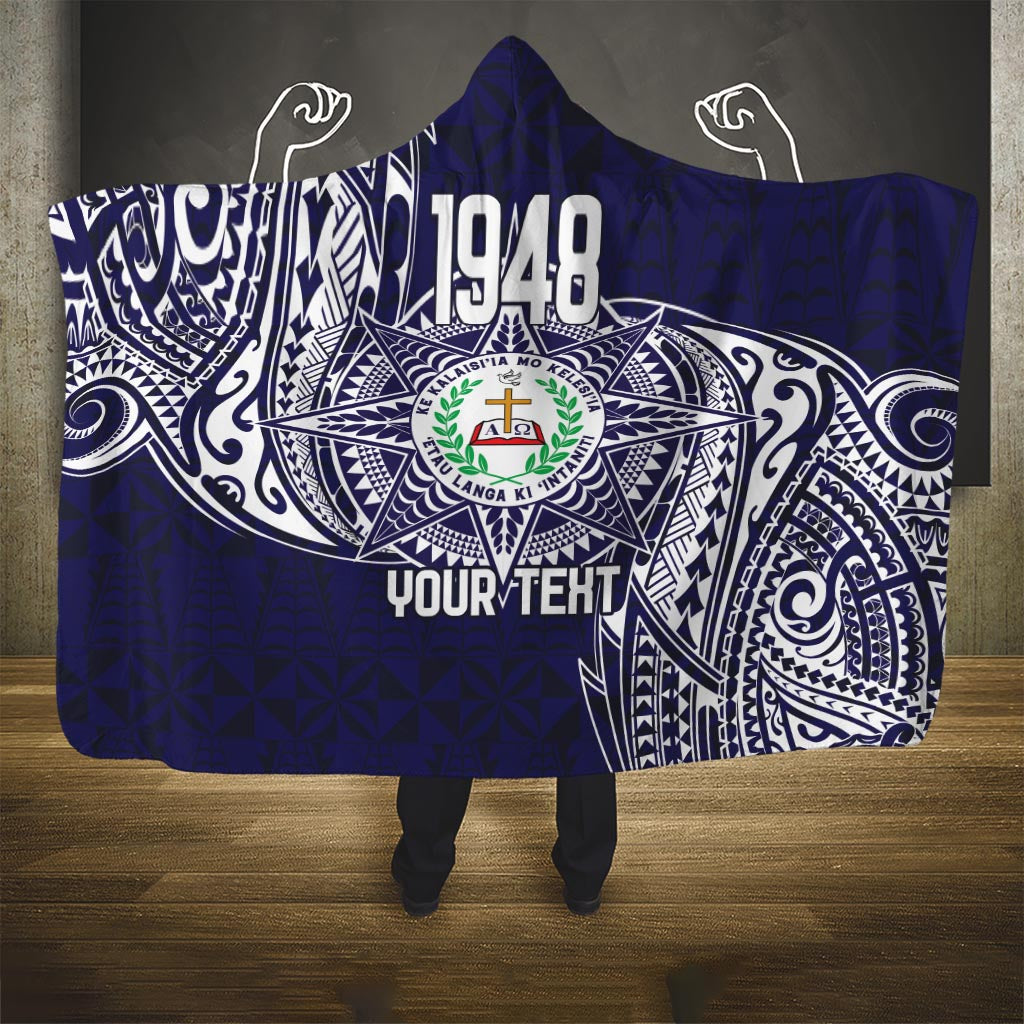 Personalised Tonga Sia'atoutai Theological College Hooded Blanket Since 1948 Special Kupesi Pattern LT9 - Polynesian Pride