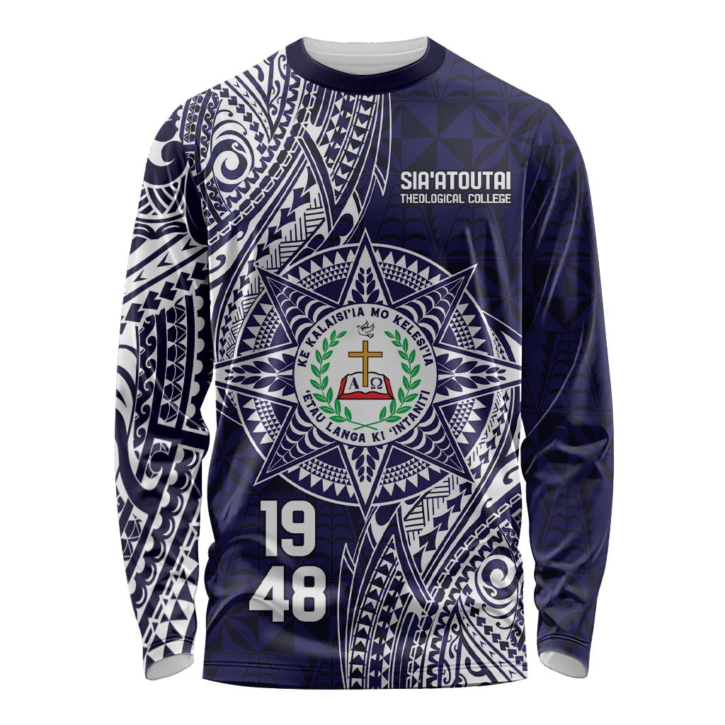 Personalised Tonga Sia'atoutai Theological College Long Sleeve Shirt Since 1948 Special Kupesi Pattern