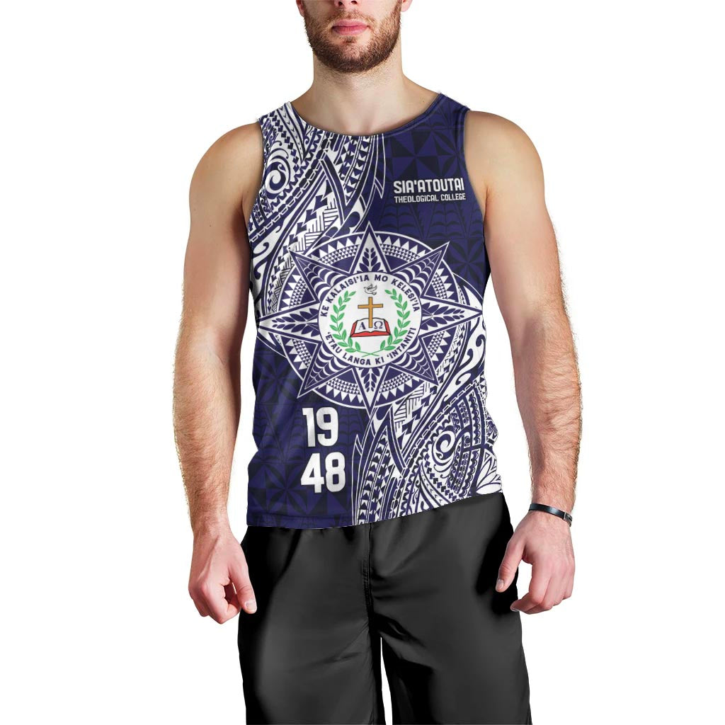 Personalised Tonga Sia'atoutai Theological College Men Tank Top Since 1948 Special Kupesi Pattern LT9 - Polynesian Pride